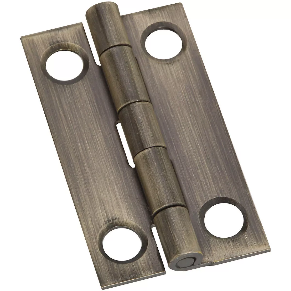 National 3/4 In. x 1 In. Antique Brass Narrow Decorative Hinge (2-Pack)