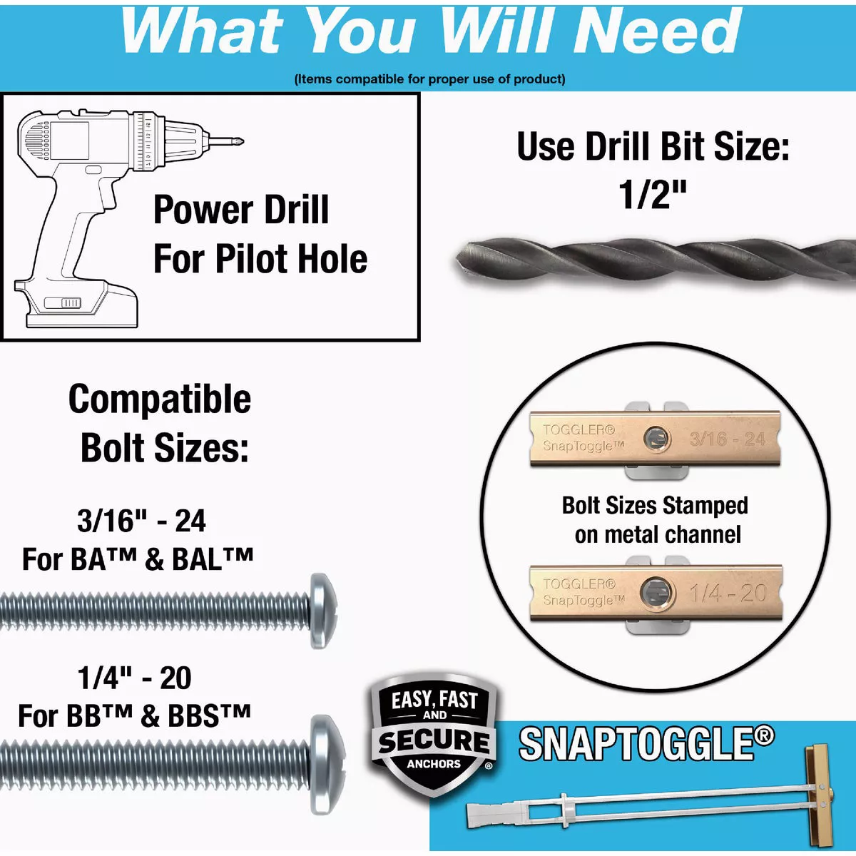 Toggler Snaptoggle 1/4 In.-24 x 2 In. Toggle Bolt (30-Ct.) - photo 2