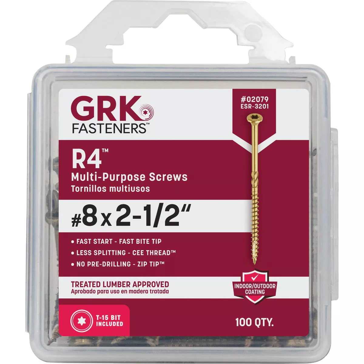 GRK R4 #8 x 2-1/2 In. Star Drive Multi-Purpose Wood Screw (100 Ct.) - photo 7