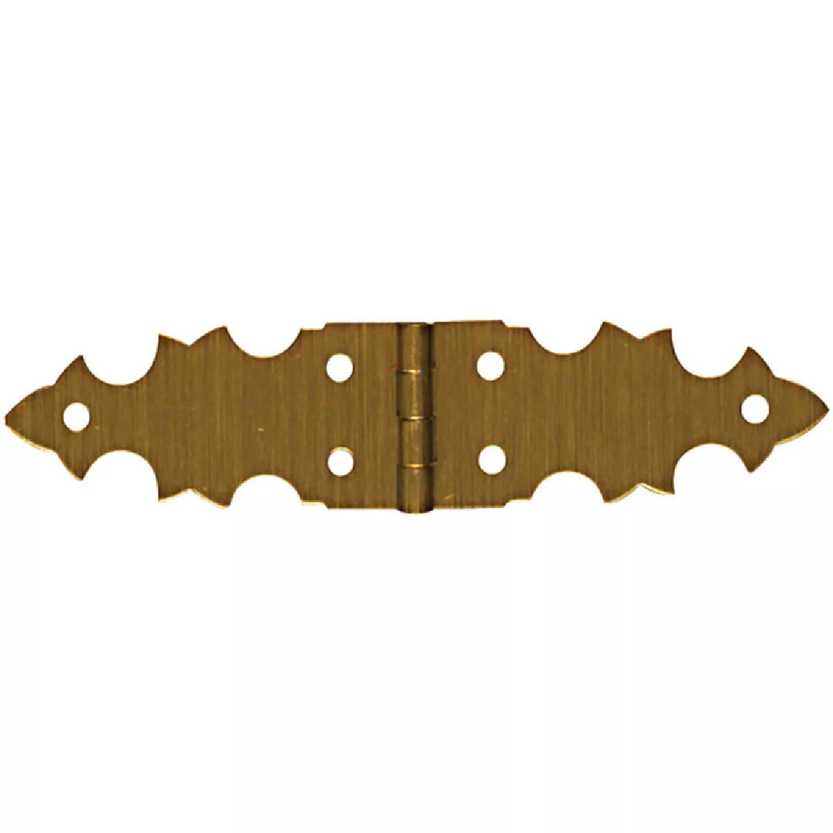 National 5/8 In. x 2-3/4 In. Antique Brass Miniature Decorative Hinge (2-Pack)