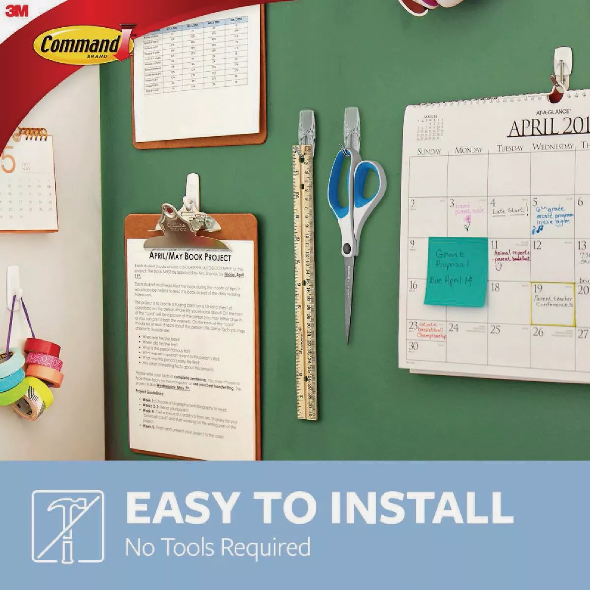 Command Medium Wire Hook Value Pack, Clear, 6 Hooks, 8 Strips - photo 4