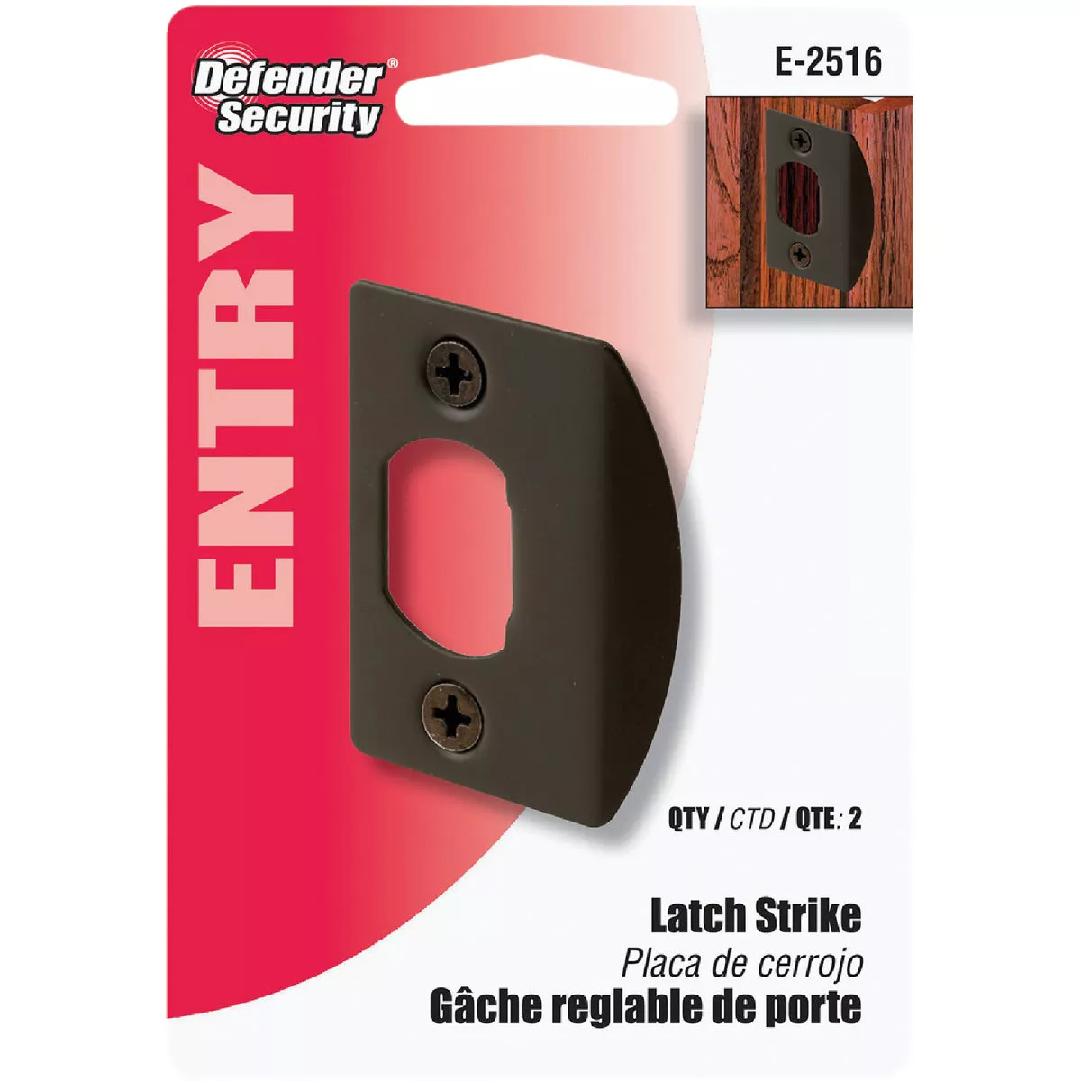 Defender Security Bronze 1-3/4 In. Strike Plate - photo 2