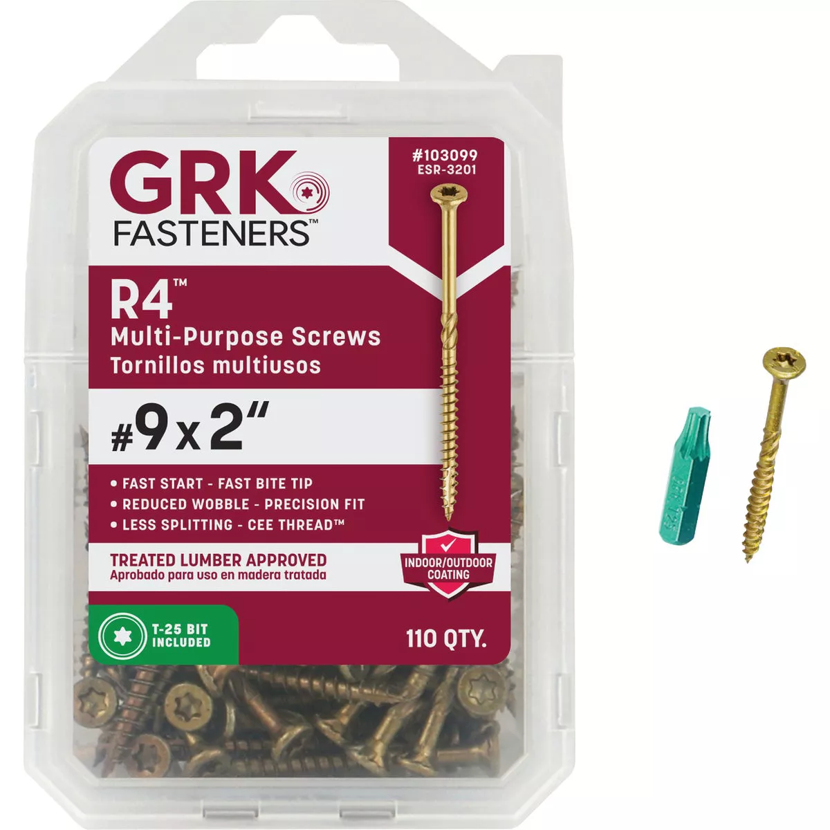 GRK R4 #9 x 2 In. Star Drive Multi-Purpose Wood Screws (110 Ct.)