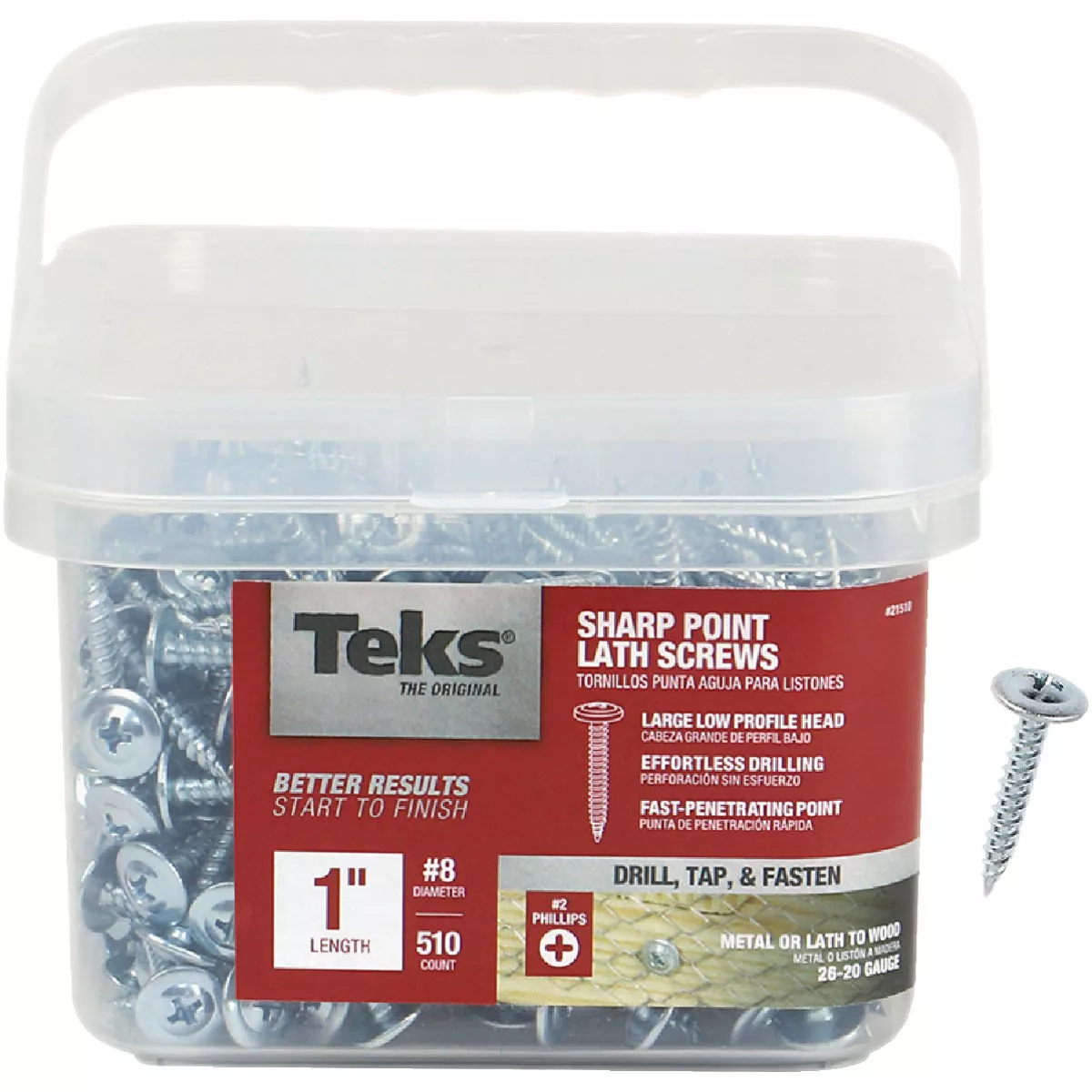Teks #8 x 1 In. Modified Truss Head Sharp Point Lath Screw (510 Ct.)