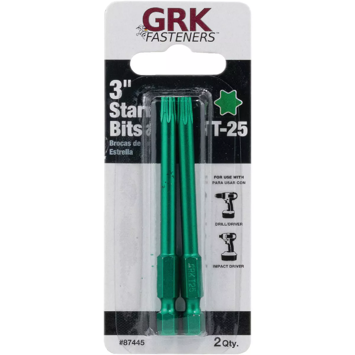 GRK 3 In. T25 Star Drive Impact Screwdriver Bit (2-Count)