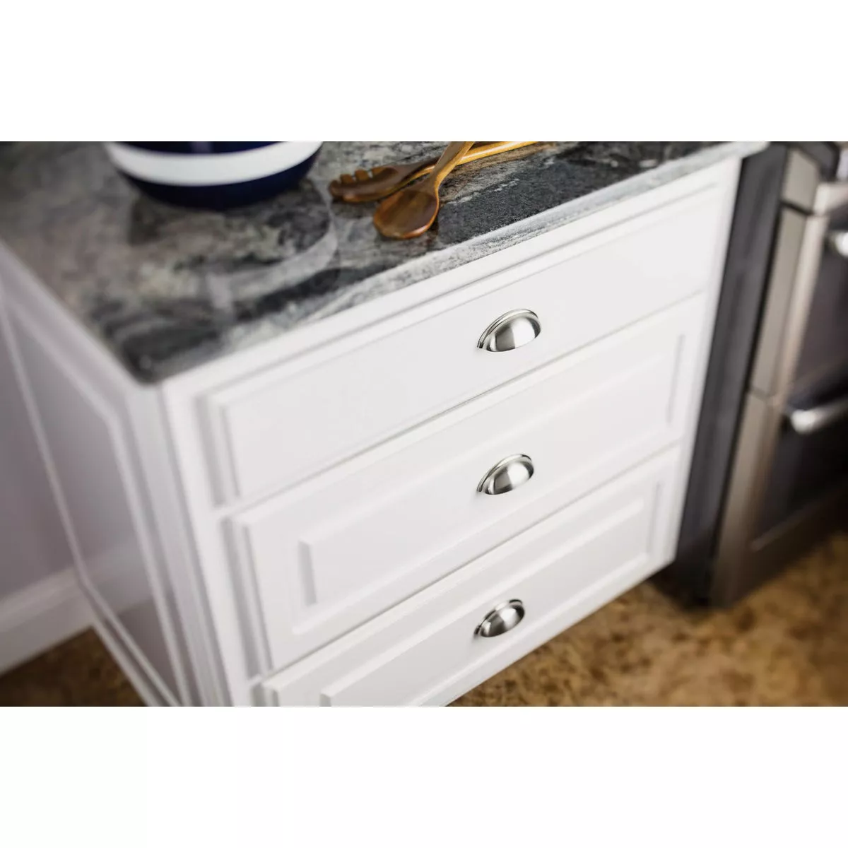 KasaWare 3-11/16 In. Satin Nickel Cup Pull (2-Pack) - photo 3