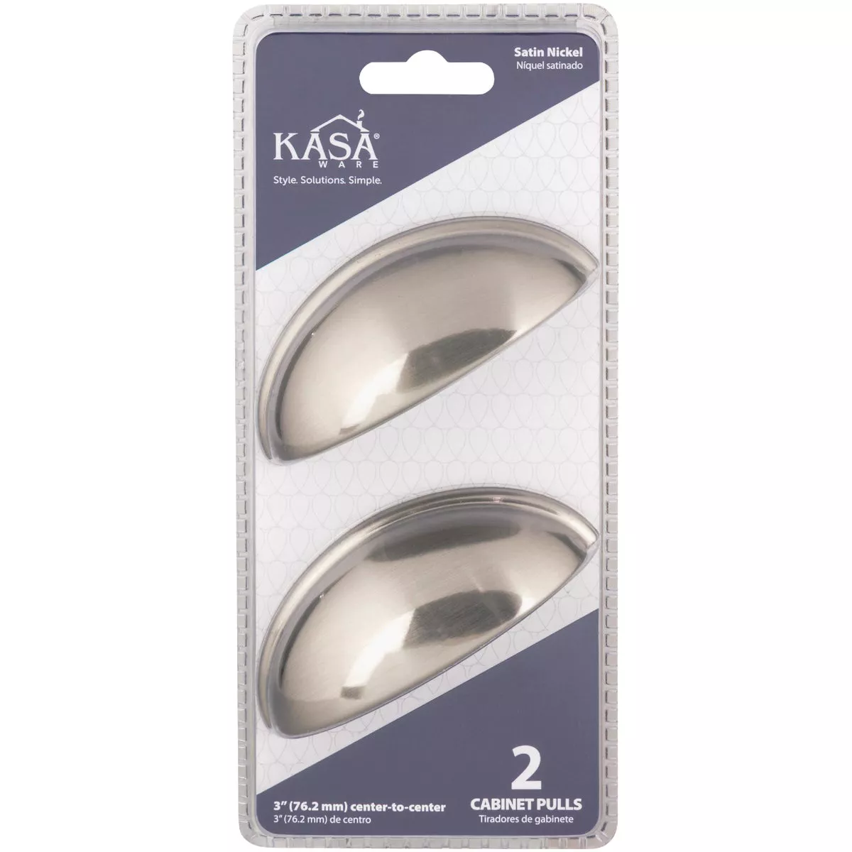 KasaWare 3-11/16 In. Satin Nickel Cup Pull (2-Pack) - photo 4