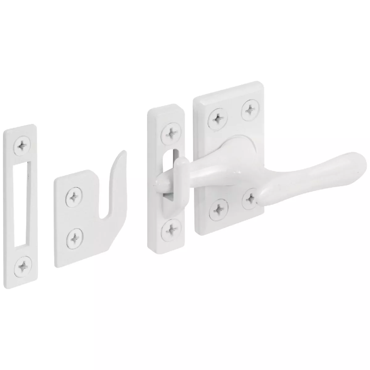 Prime-Line White Casement Window Lock With Keepers
