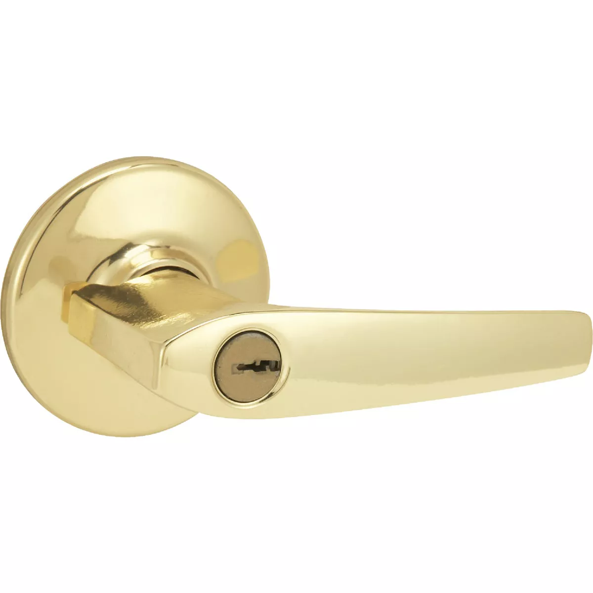 Kwikset Delta Entry Door Lever Lockset, Polished Brass - photo 3