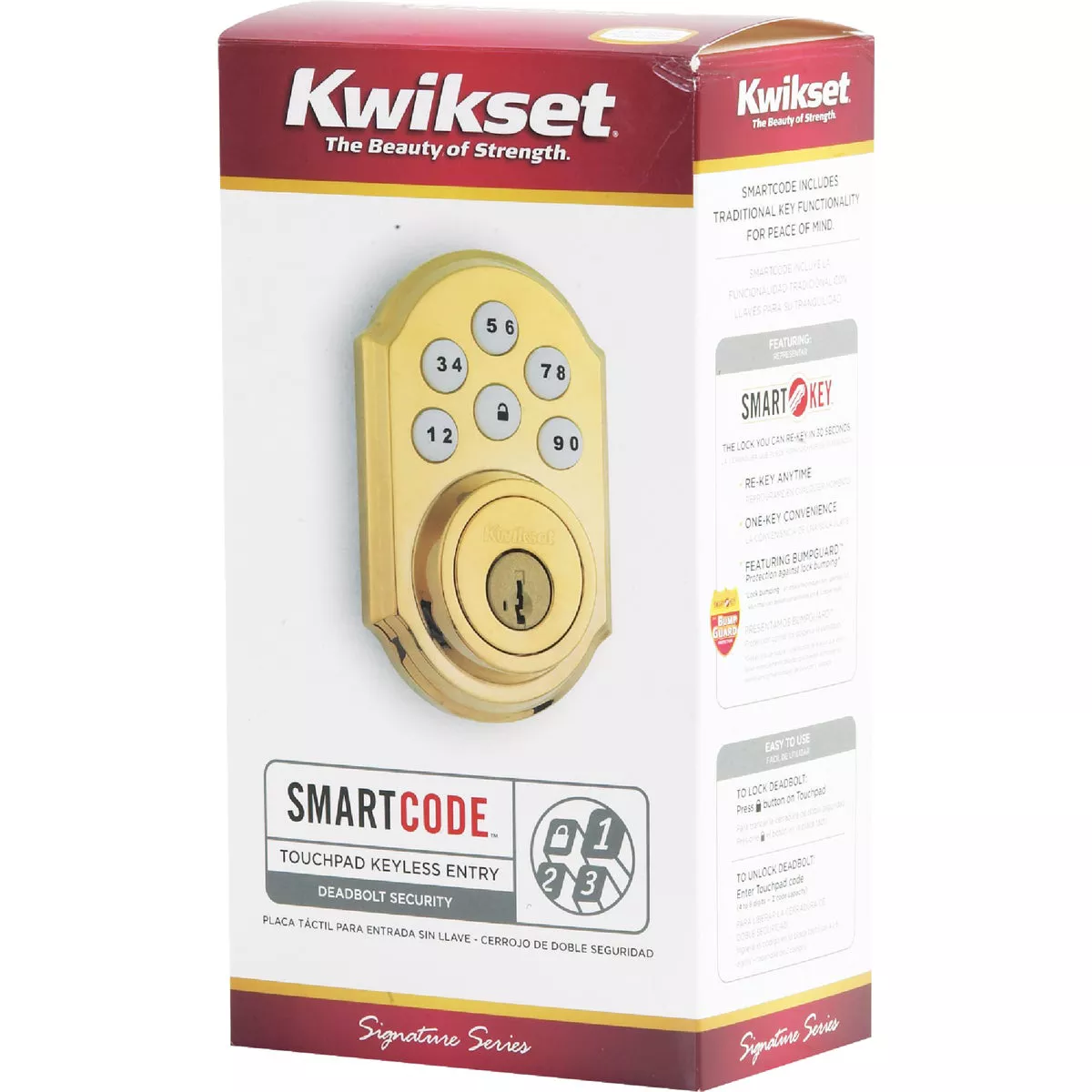 Kwikset Signature Series SmartCode Polished Brass Electronic Deadbolt - photo 2