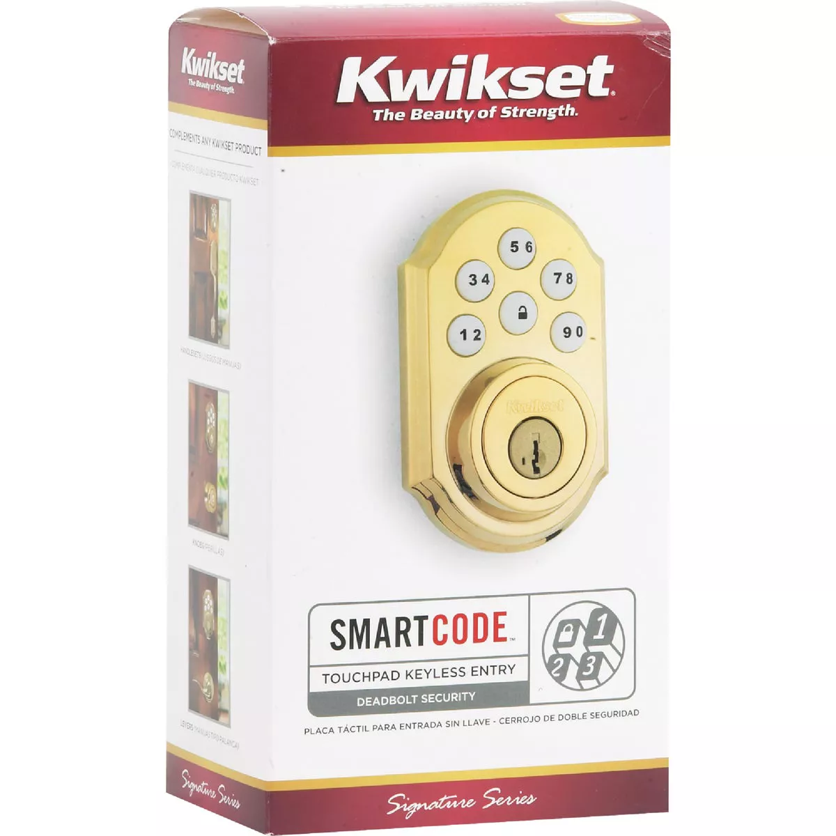 Kwikset Signature Series SmartCode Polished Brass Electronic Deadbolt - photo 3