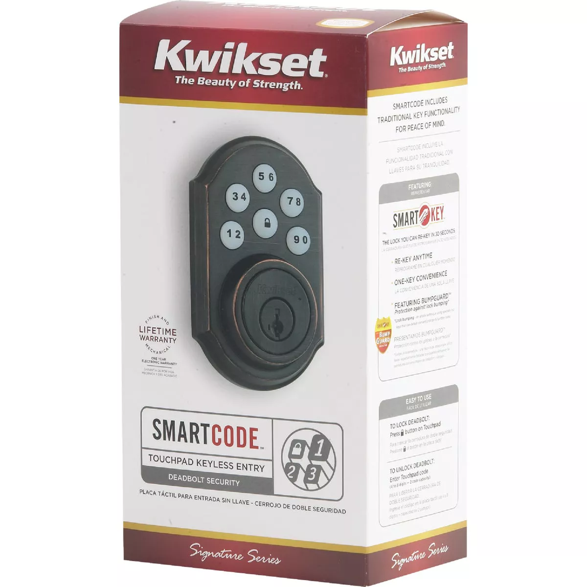 Kwikset Signature Series SmartCode Venetian Bronze Electronic Deadbolt - photo 4