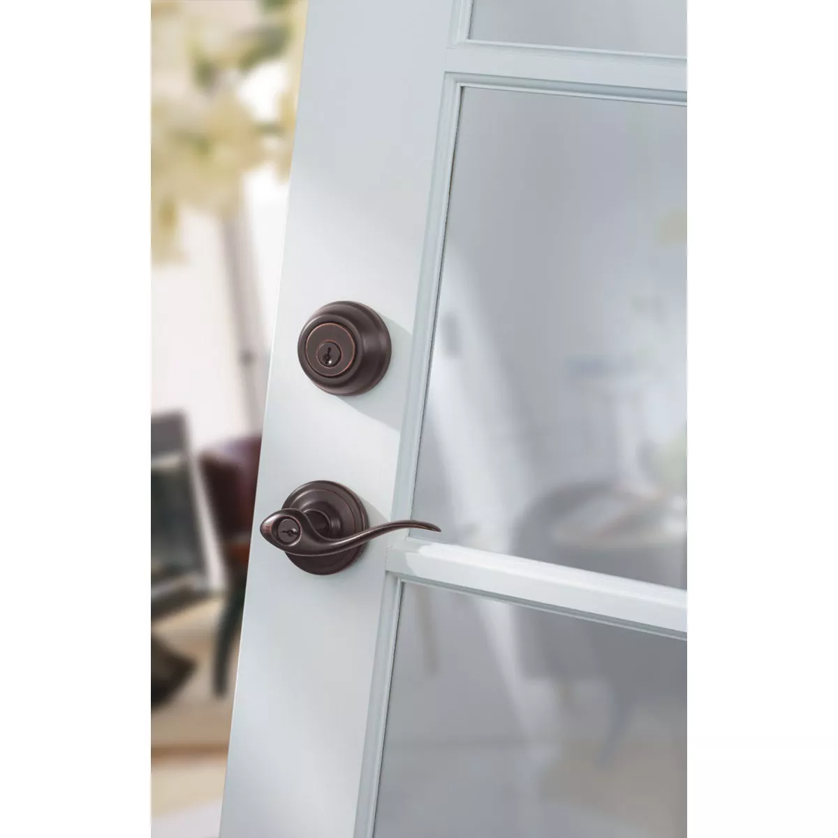 Kwikset Signature Series Venetian Bronze Deadbolt and Lever Combo with Smartkey - photo 5