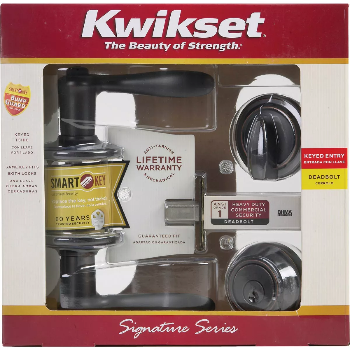 Kwikset Signature Series Venetian Bronze Deadbolt and Lever Combo with Smartkey - photo 3