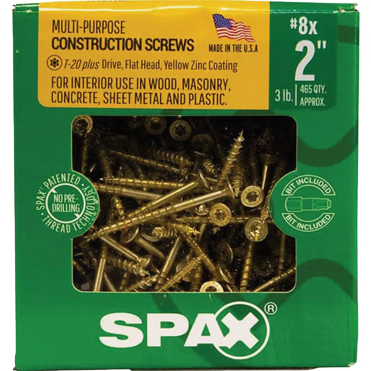 SPAX #8 x 2 In. Flat Head T-20+ Partial Thread Yellow Zinc (Interior) Wood Screw (3 Lb., 465-Count) - photo 6