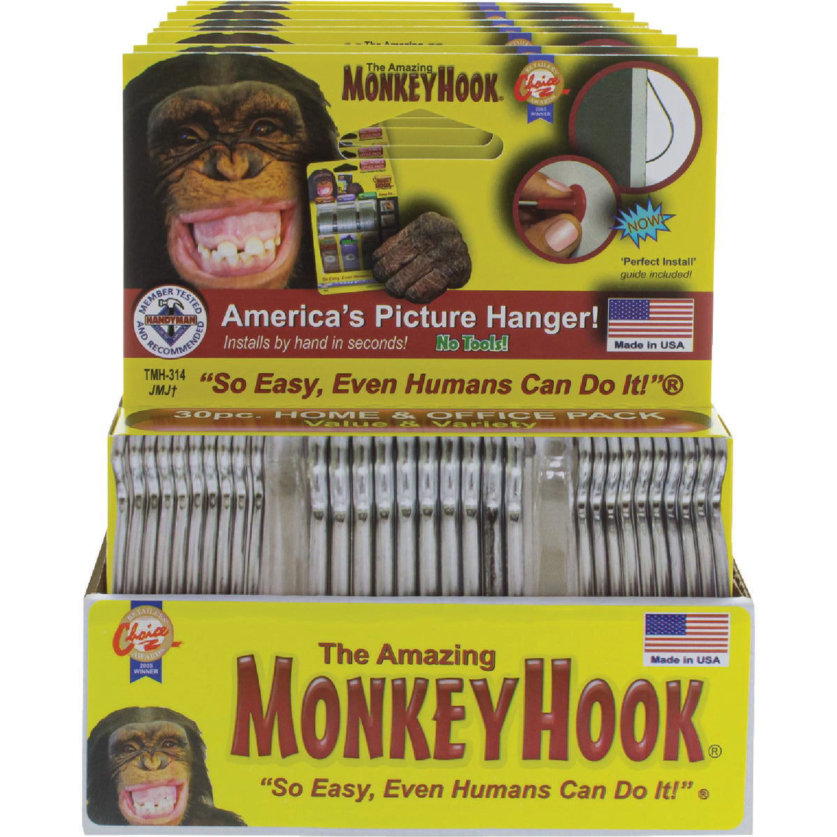 Nails For Hanging Pictures Monkey Hooks 30-Pack No-Stud Picture