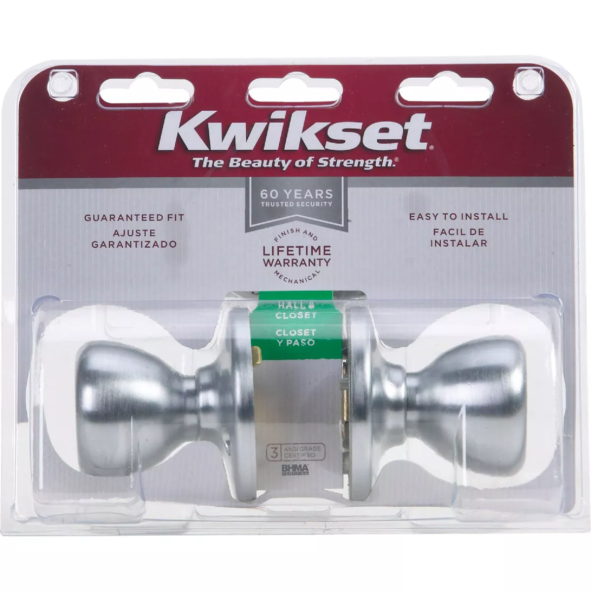 Kwikset Tylo Satin Chrome Hall & Closet Door Knob - photo 2