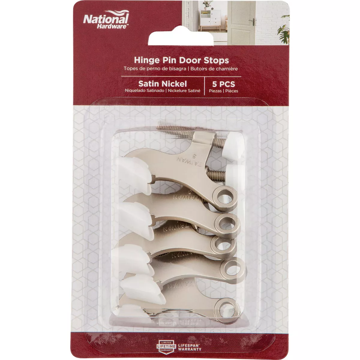 National Hardware Satin Nickel Hinge Pin Door Stop (5-Pack) - photo 2