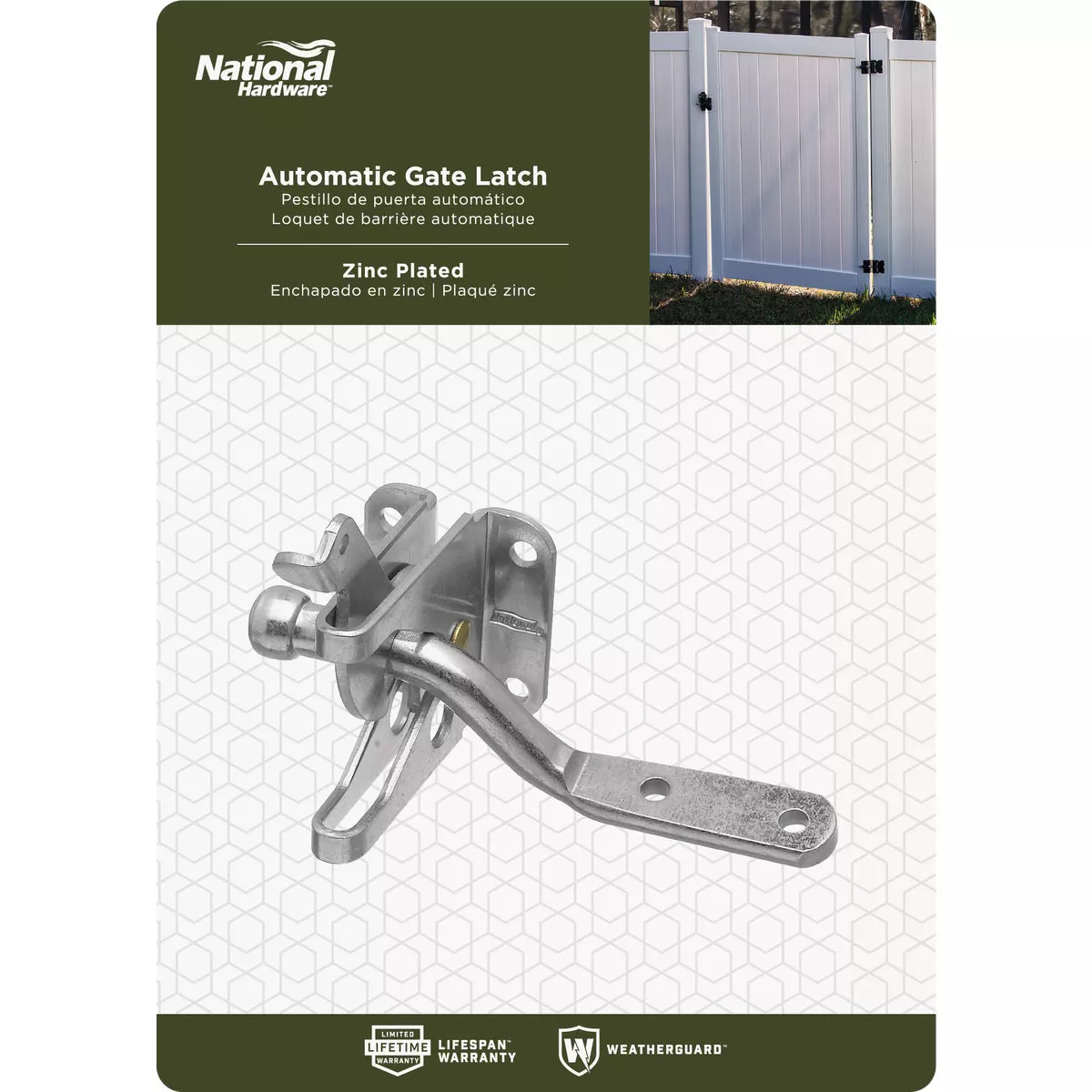 National Hardware Zinc Steel Automatic Gate Latch - photo 2