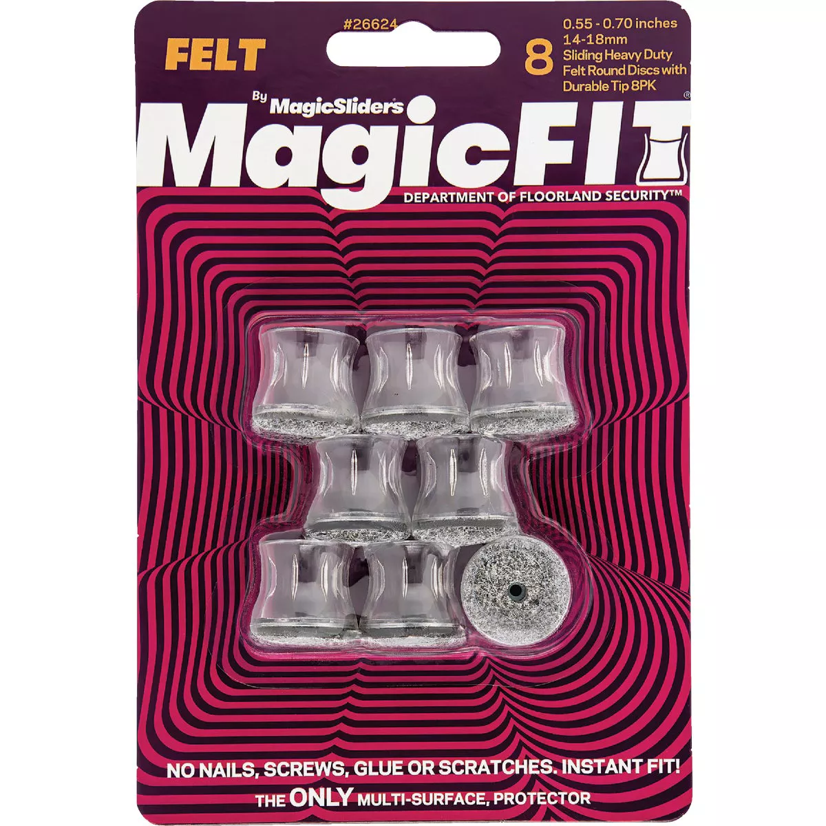 Magic Sliders Magic Fit - .55 In. - .70 In. Round Felt Furniture Leg Cup (8-Pack) - photo 2