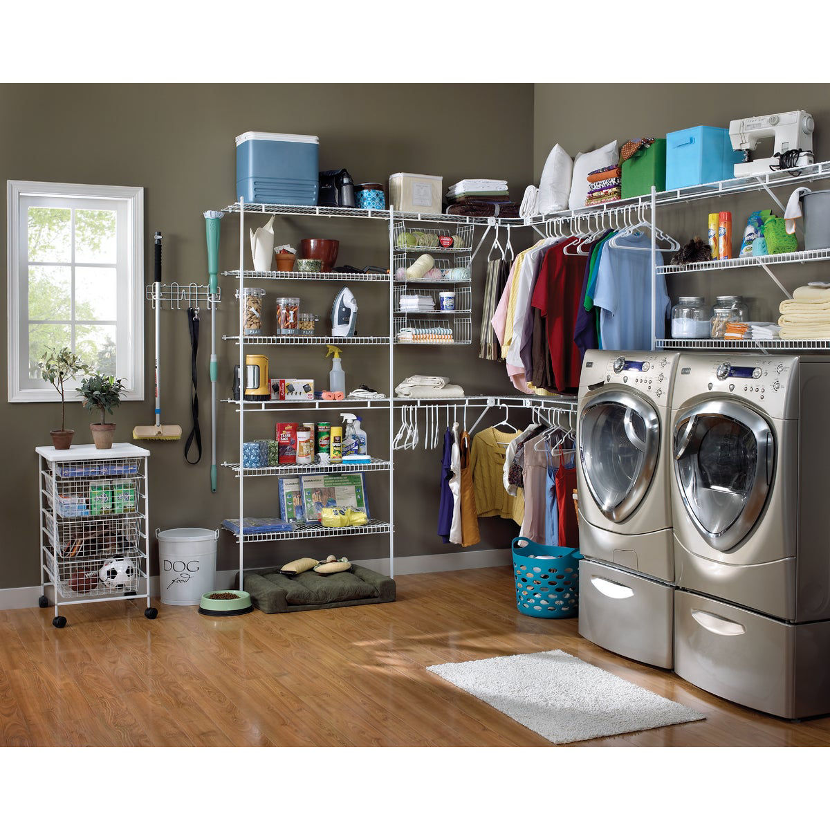 ClosetMaid 12 In. Shelf & Rod Wire Closet Corner Shelf Kit - Thumbnail 3