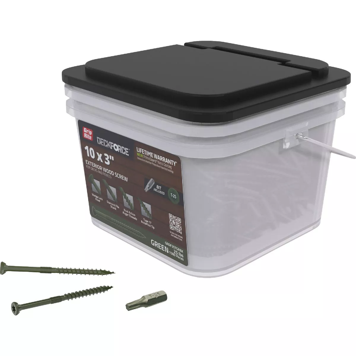 Grip-Rite DeckForce PrimeGuard Nano #10 x 3 In. Star Drive Green Screw (25 Lb.) - photo 2