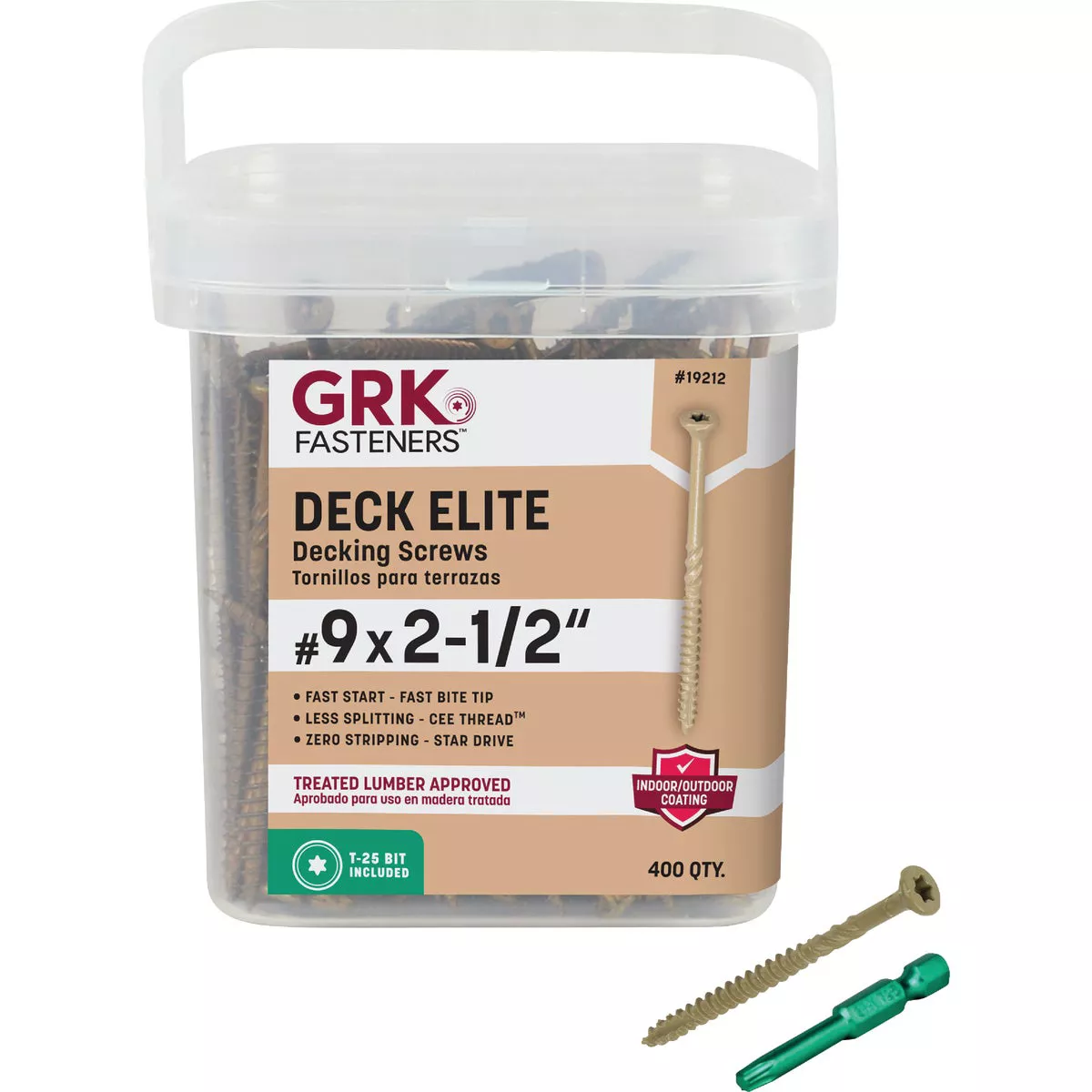GRK Deck Elite #9 x 2-1/2 In. Star Drive Bugle-Head Deck Screw (400 Ct.)