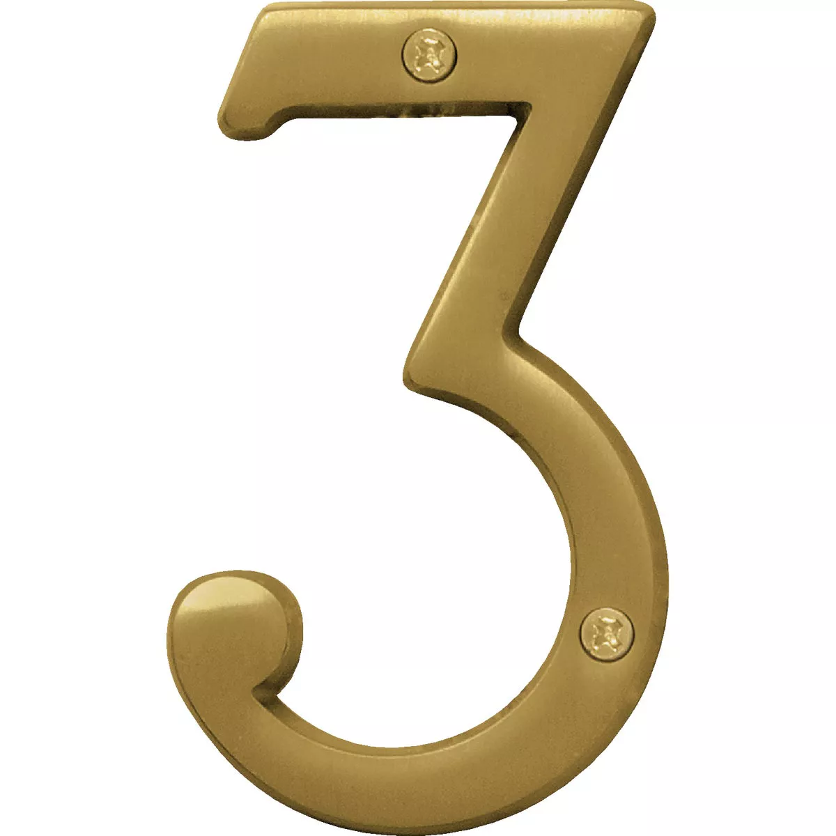 Hy-Ko 4 In. Brushed Brass Number 3