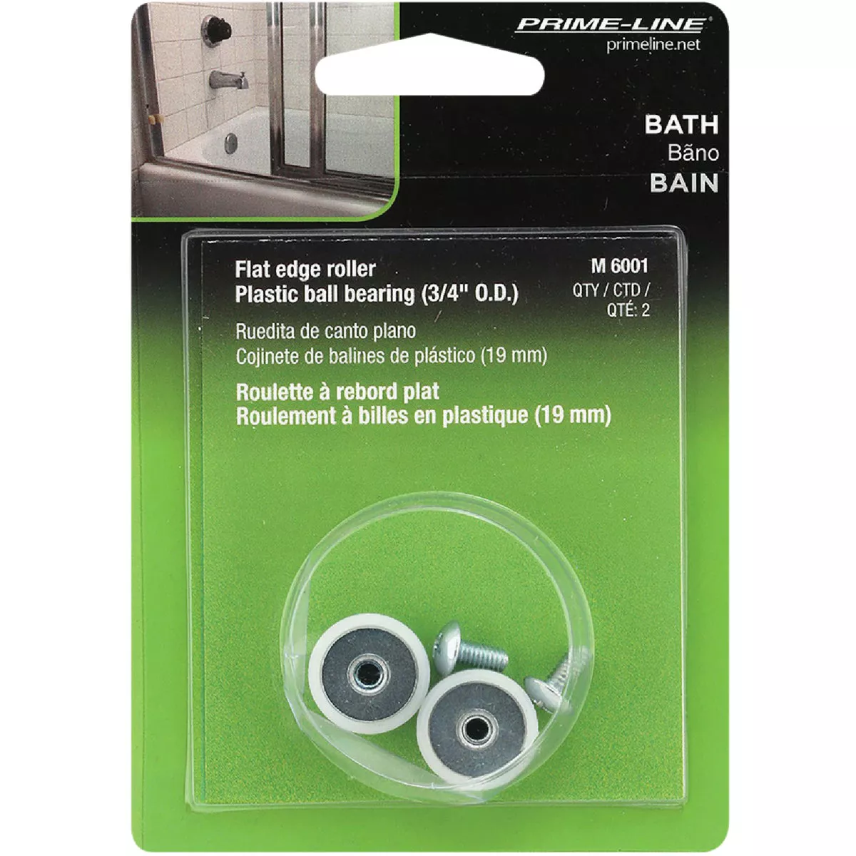 Prime-Line 3/4 In. X 3/8 In. Flat Shower Door Roller (2-Count) - photo 2