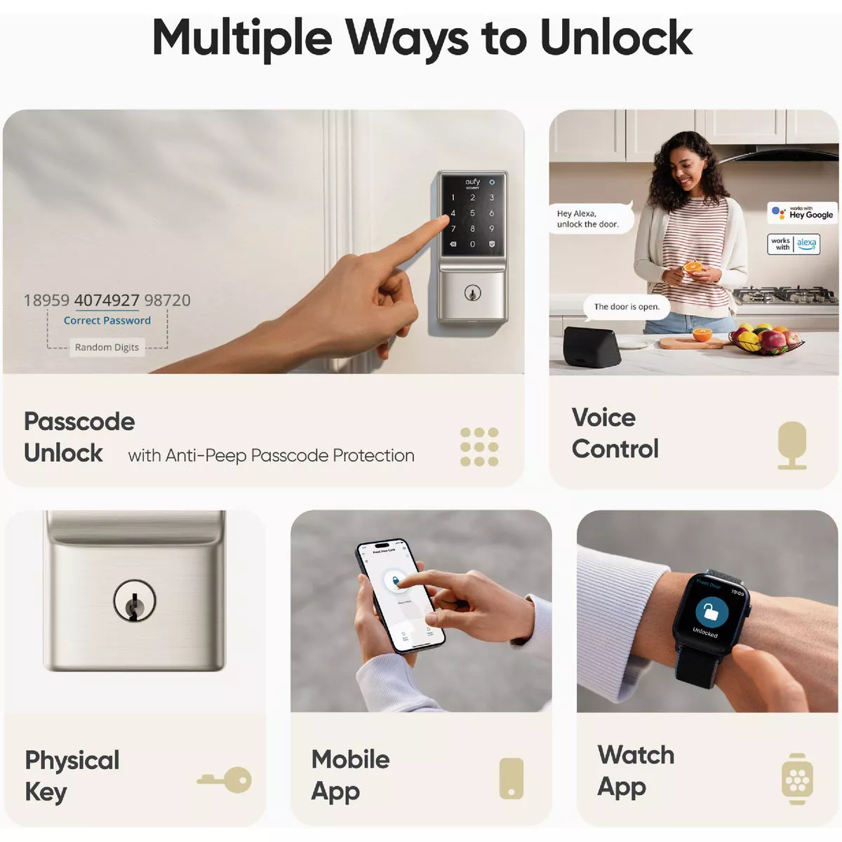 eufy Smart Lock C210 Satin Nickel 5-In-1 Keyless Entry Door Lock - photo 4