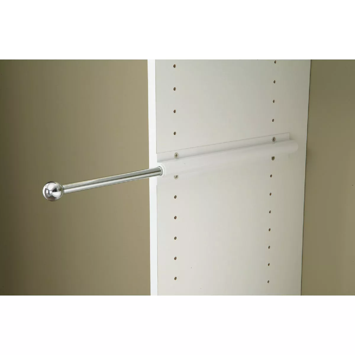 Easy Track 13 In. x 1 In. Sliding Valet Closet Rod, White - photo 2