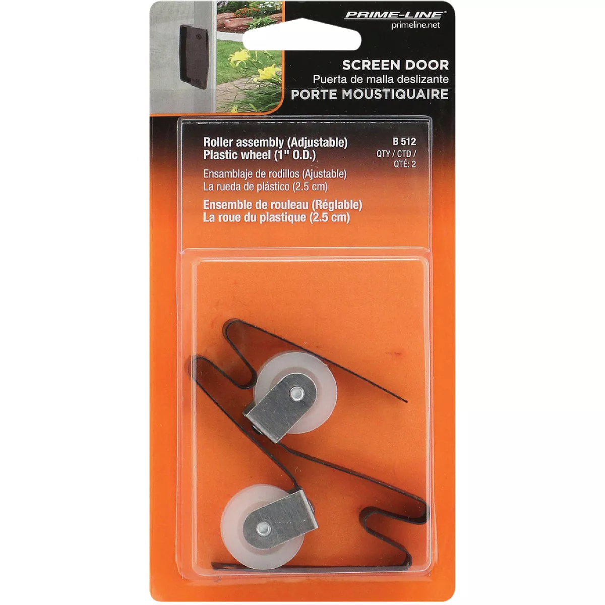 Prime Line 1 In. Steel Screen Door Tension Springs with Nylon Roller (2-Pack) - photo 2