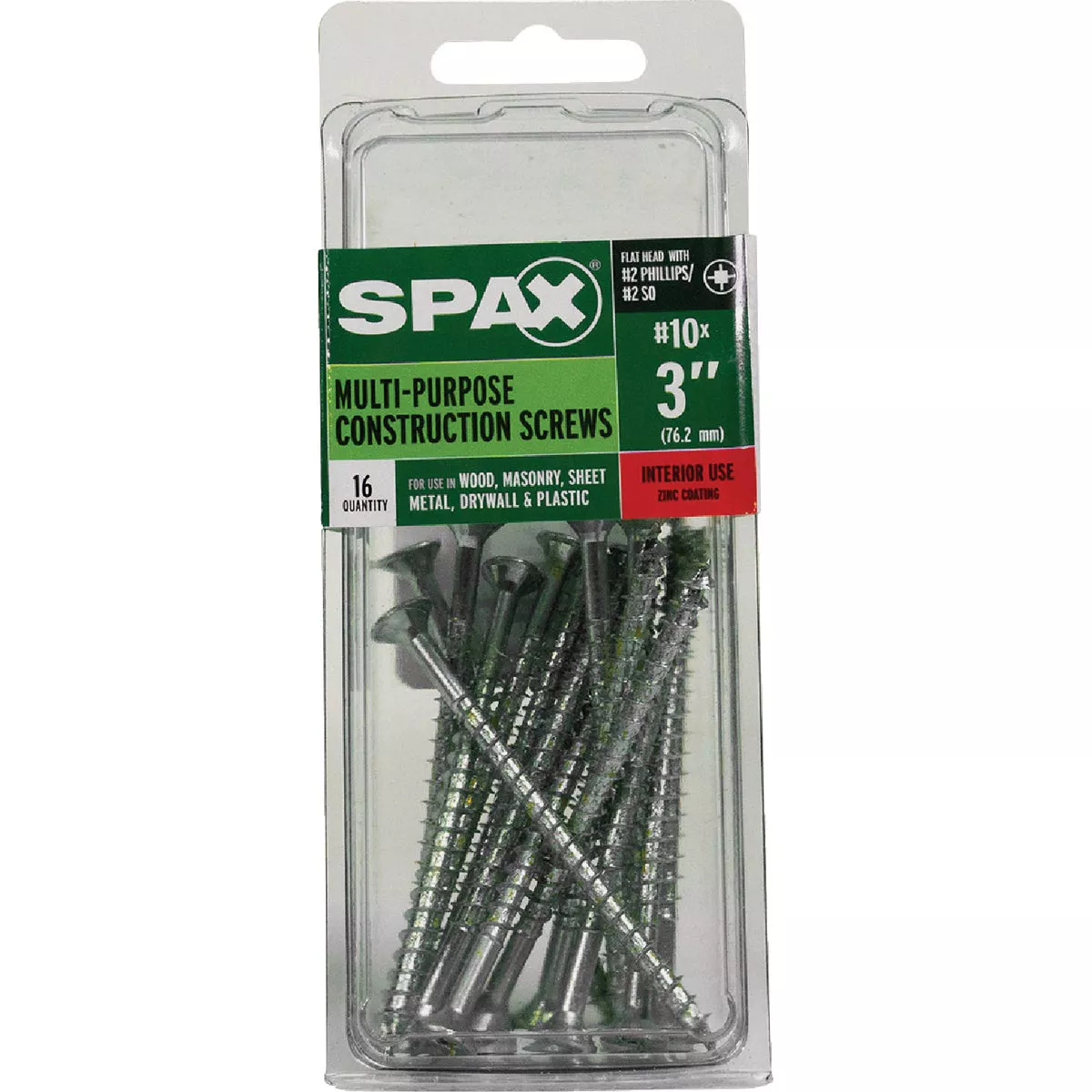 SPAX #10 x 3 In. Unidrive (Combo Drive) Flat Head Zinc (Interior) Multi-Purpose Construction Screw (16 Ct.) - photo 4