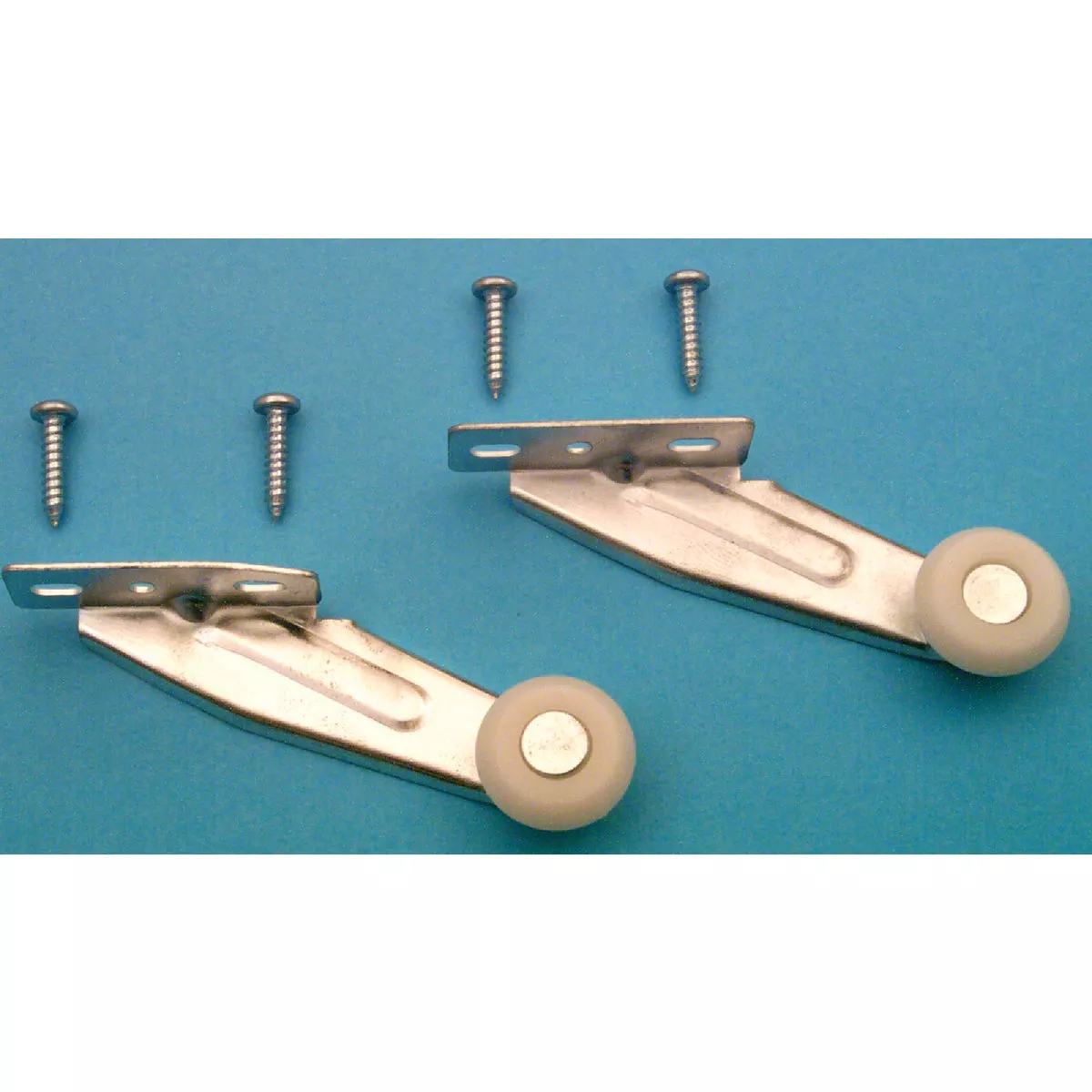 Prime-Line Steel White Nylon 3-21/64" Right Hand Rear Drawer Roller (2 Count) - photo 2