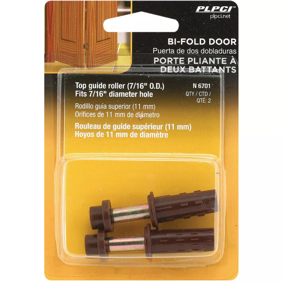 Prime-Line Nylon Base Bifold Doot Top Mount Pivot & Guide (2-Pack) - photo 2