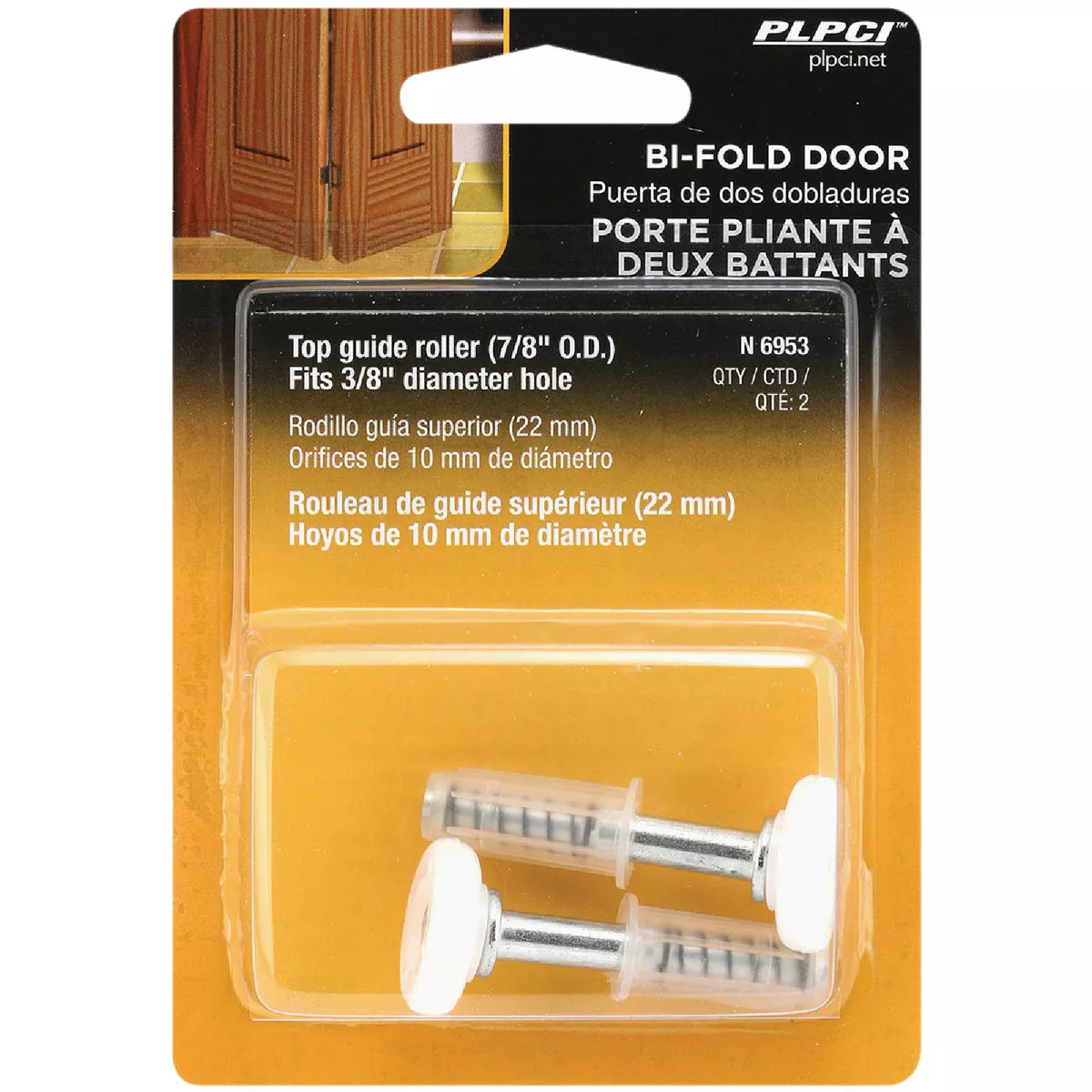 Prime-Line Steel Shaft Bifold Door Top Roller Guide (2 Count) - photo 2