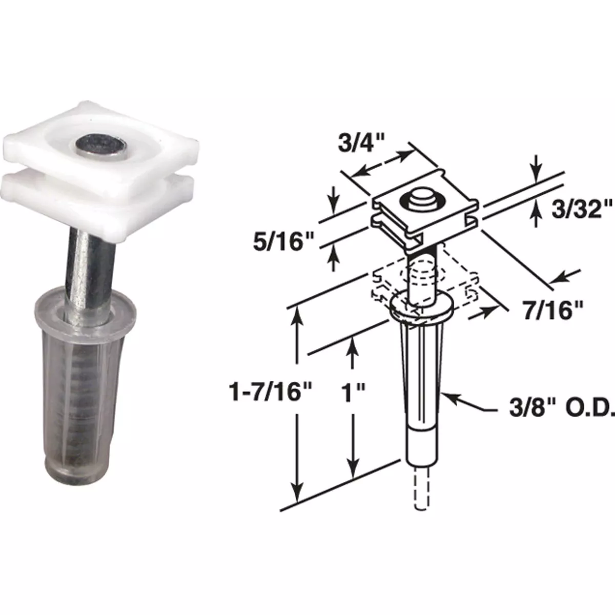Prime-Line Bifold Door Square Top Guide (2 Count)
