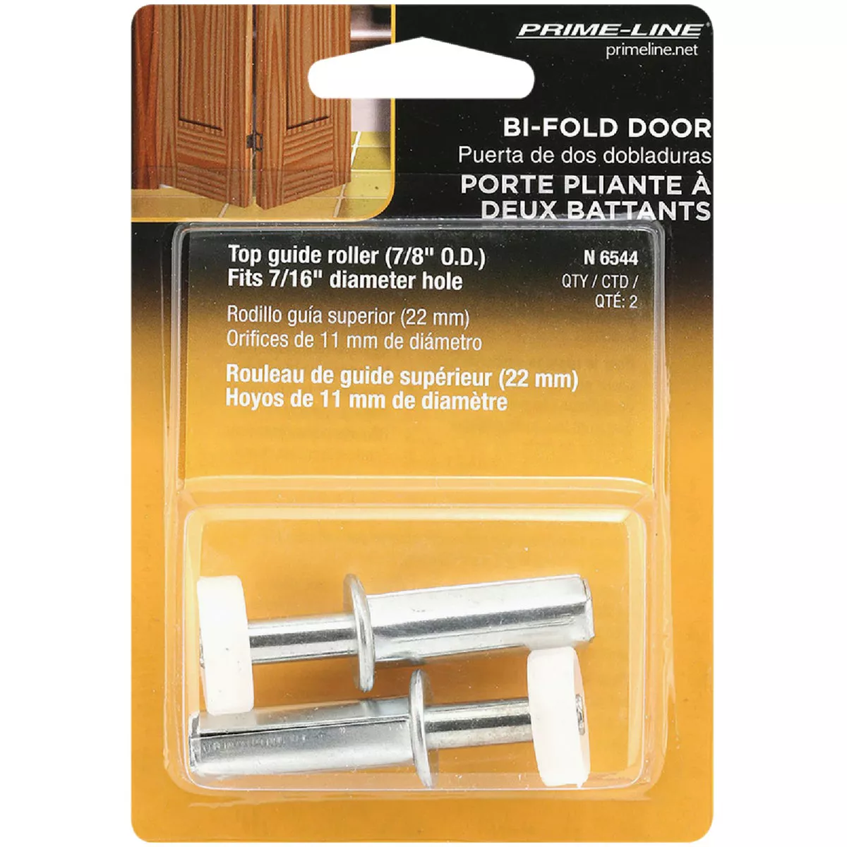 Prime-Line Steel Base Bifold Door Top Roller Guide (2 Count) - photo 2