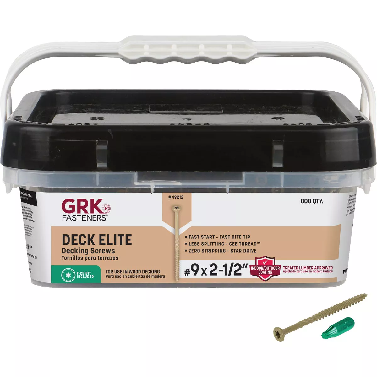 GRK Deck Elite #9 x 2-1/2 In. Star Drive Bugle-Head Deck Screw (800 Ct.)