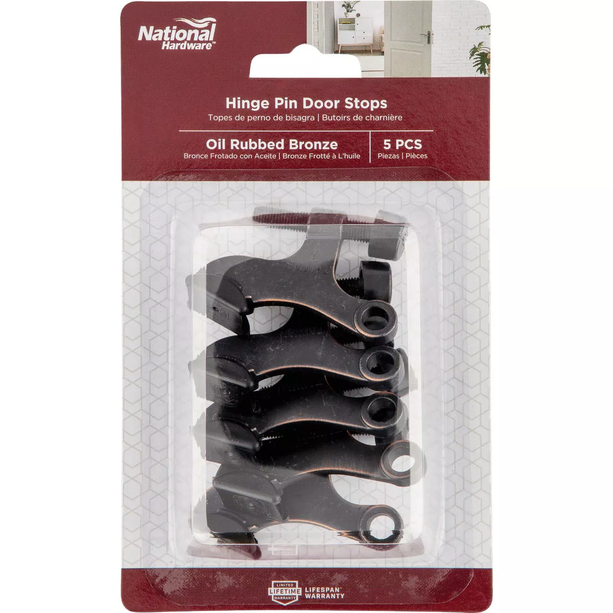 National Hardware Oil Rubbed Bronze Hinge Pin Door Stop (5-Pack) - photo 2