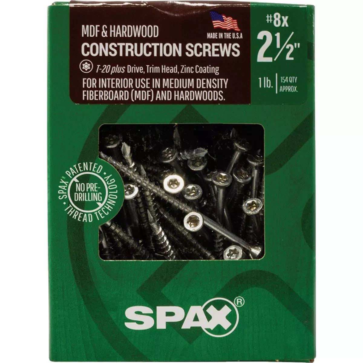 SPAX #8 x 2-1/2 In. T20 Plus Trim Head Zinc (Interior) MDF Cabinet Screw (154 Ct.) - photo 4