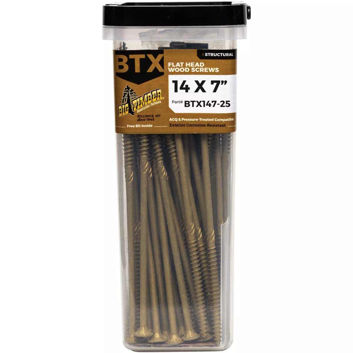 Big Timber #14 x 7 In. Bronze Star Drive Flat Head Wood Screw (25-Count)