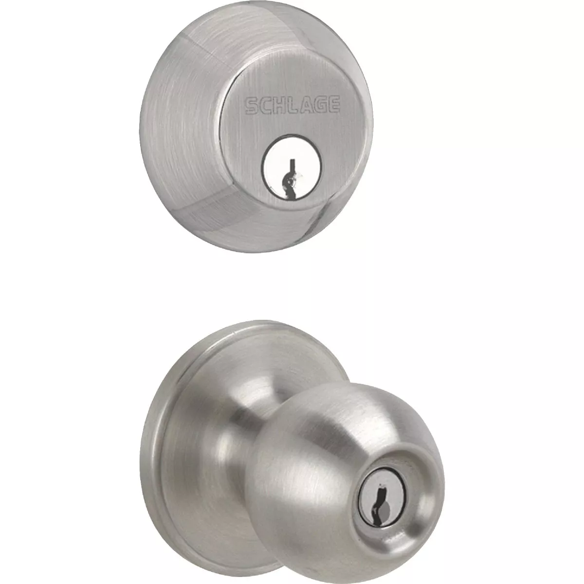 Dexter Satin Nickel Deadbolt & Door Knob Combo