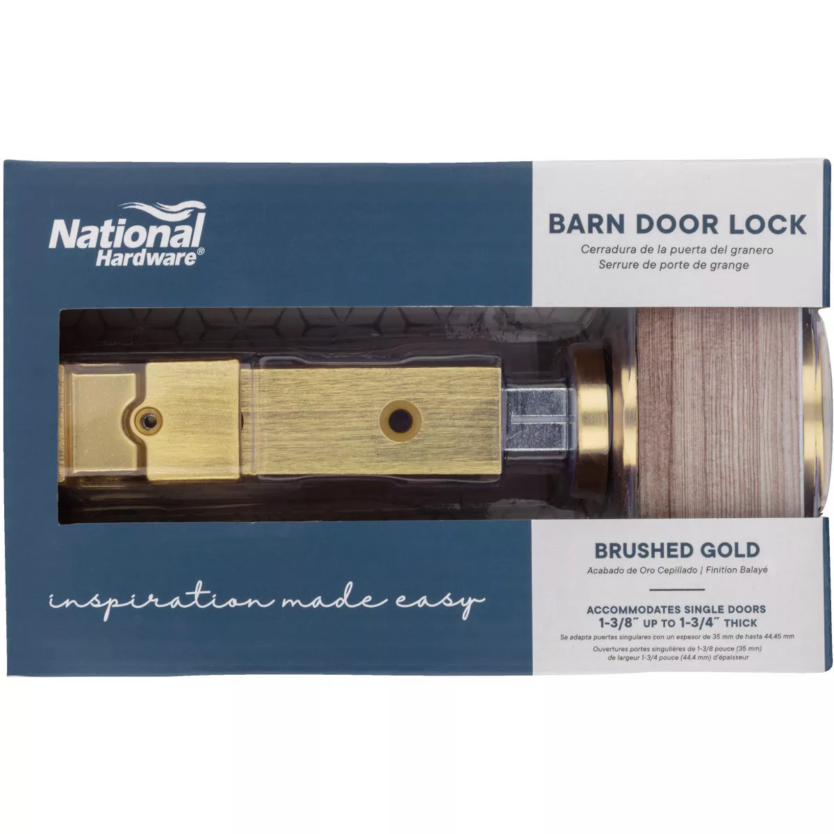 National Hardware Brushed Gold Barn Door Lock - photo 2