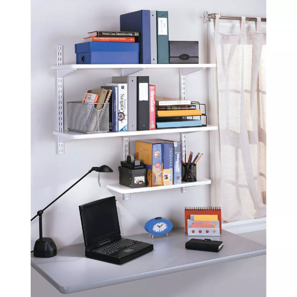 Knape & Vogt 182 Series 12-1/2 In. White Steel Heavy-Duty Double-Slot Shelf Bracket - photo 2