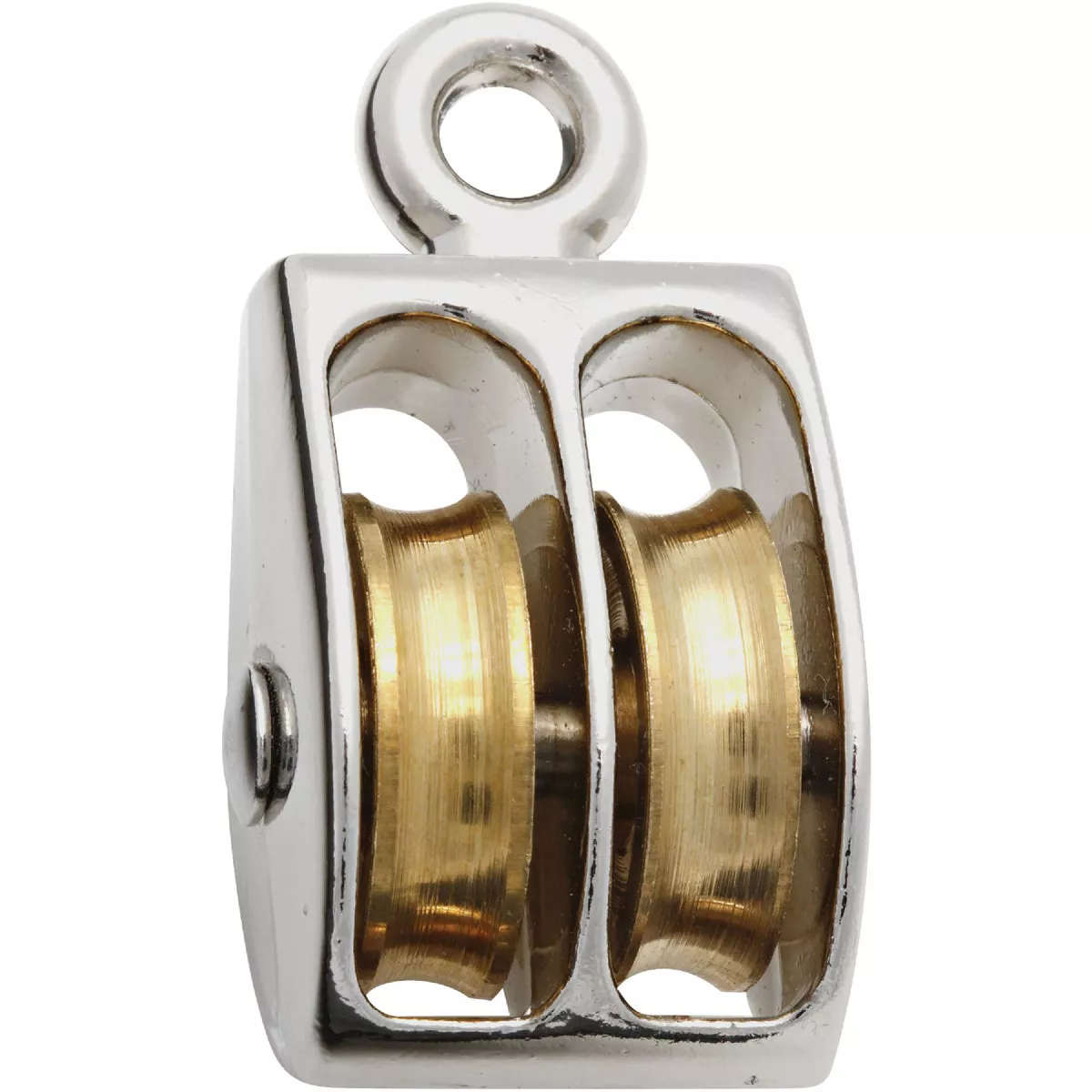 National 3204 3/4 In. O.D. Double Fixed Eye No-Rust Rope Pulley