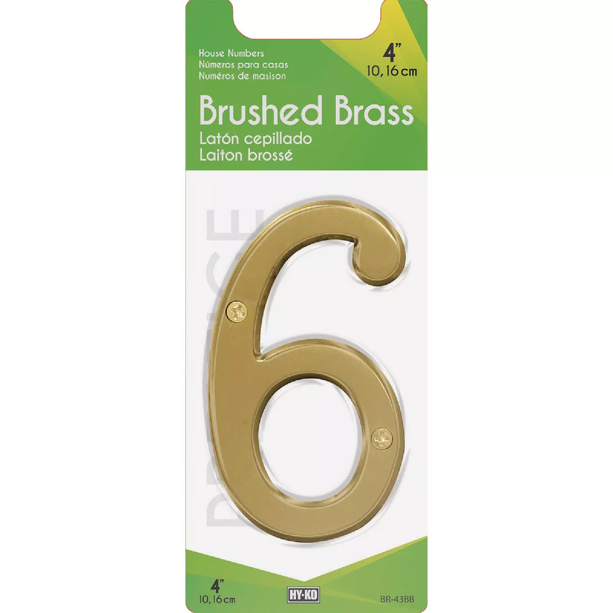 Hy-Ko 4 In. Brushed Brass Number 6 - photo 2