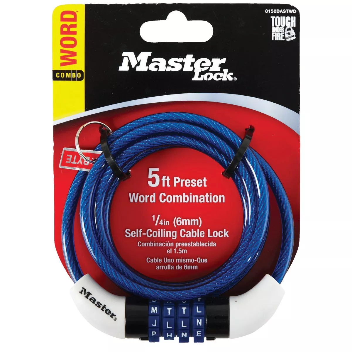 Master Lock 5 Ft. x 1/4 In. Preset Bicycle Lock - photo 2