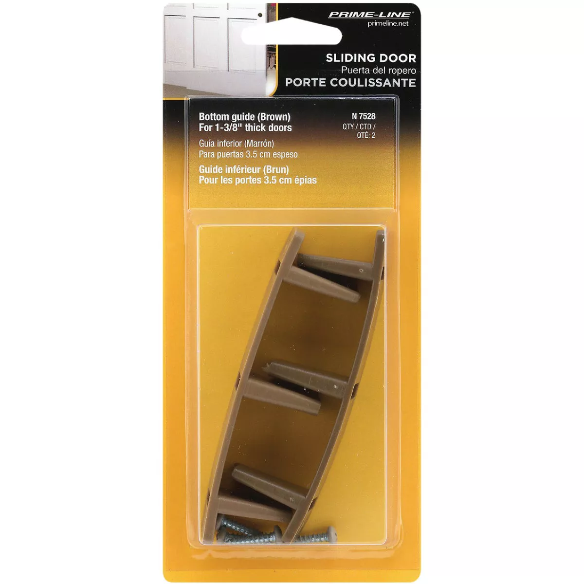 Prime-Line 1-1/8 In. Brown Closet Door Floor Guide (2 Count) - photo 2