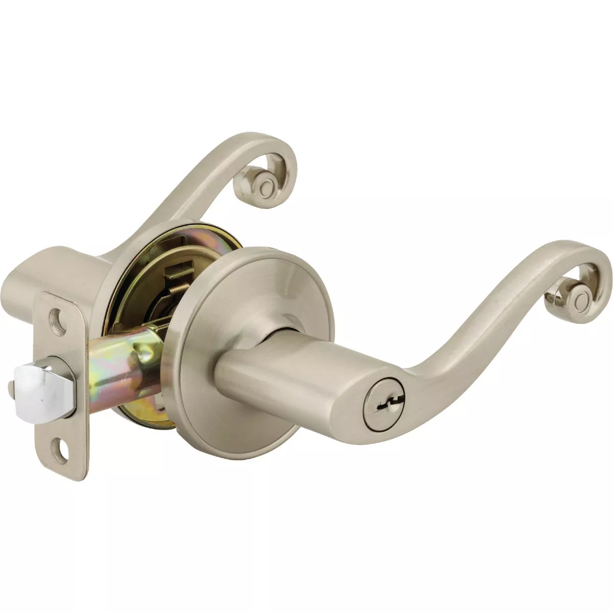 Steel Pro Brushed Nickel Scroll Entry Door Lever - photo 3